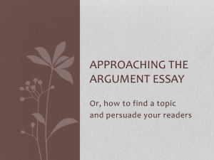 Argument Essay PowerPoint