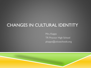 Changes in Cultural Identity