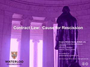 Contract Law: Cause for Rescission