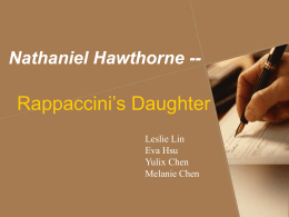 Science in nathaniel hawthornes rappaccinis daughter essay