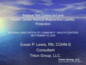 Federal Tort Claims Act - National Association of Community Health