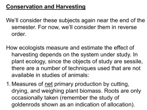 Conservation and Harvesting