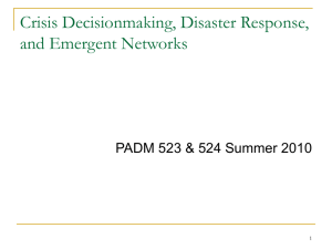 524 lecture 2 Katrina crisis decisionmaking & emergent networks