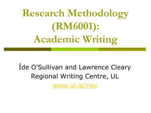 RM6001 Research Methodology: Applied