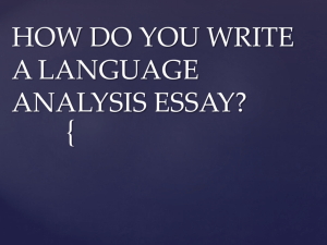 HOW DO YOU WRITE A LANGUAGE ANALYSIS ESSAY?