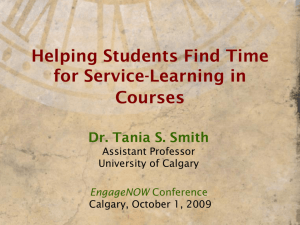 Helping Students Find Time for Service-Learning in