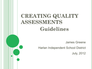 Quality Assessment Part 1 - Harlan Independent Schools