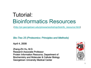 Bioinformatics resources - Protein Information Resource