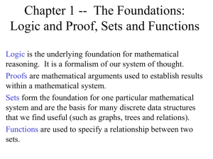 Chapter 1 -- The Foundations: Logic and Proof, Sets and Functions