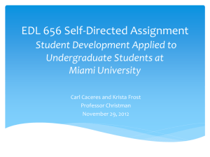 EDL 656 Self-Directed Assignment Student Development Applied to