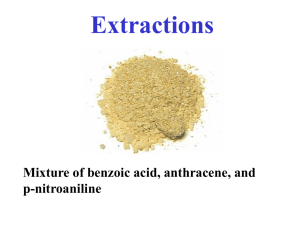 Extractions Mixture of benzoic acid, anthracene, and p