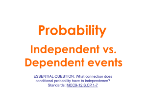 Probability Independent and Dependent Events