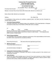 Contract for Personal Services - University Place School District