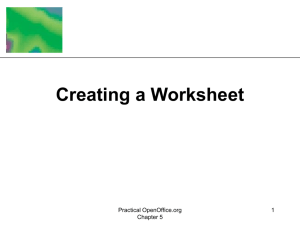 Chapter 5: Creating a Worksheet