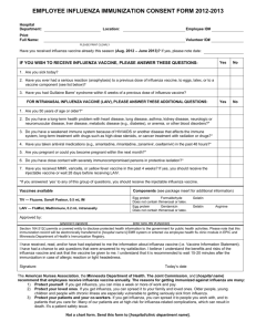 employee influenza immunization consent form 2012-2013
