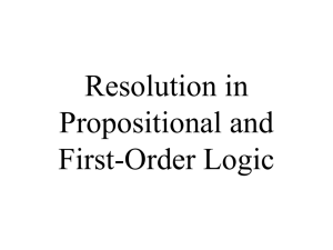 Resolution in Propositional and First