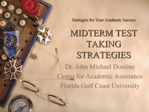 Strategies for Your Academic Success MIDTERM TEST TAKING
