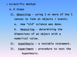 I. Scientific Method