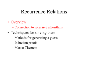 Recurrence relations, lecture 2