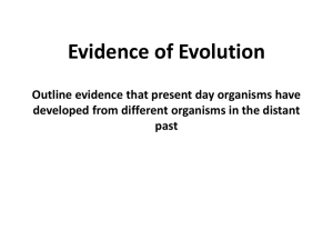 describe, using specific examples, how the theory of evolution is