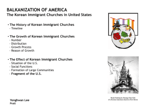 The Korean Immigrant Churches in United States