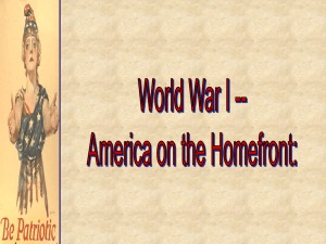 Homefront during WWI (W3 and W4)