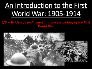 An Introduction to the First World War