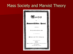 Mass Society and Marxist Theory