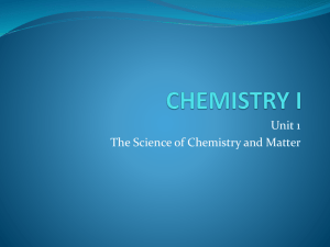 science of chemistry