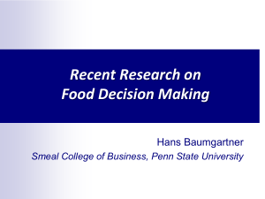 Food decision making - Personal.psu.edu