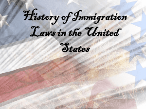 History of Immigration Laws in the United States