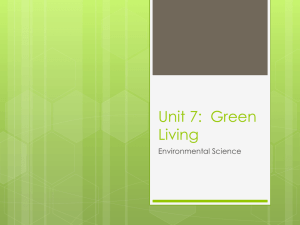 Unit 7: Green Living