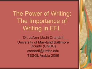 The Power of Writing: The Importance of Writing in EFL