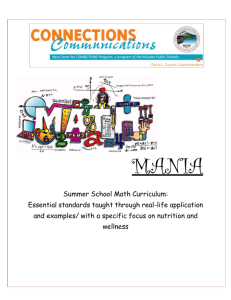 Holyoke - Summer School Math Curriculum