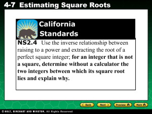 Ch 4-7 Estimating Square Roots