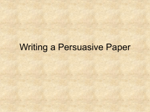 Writing a Persuasive Paper - Edwardsville School District 7