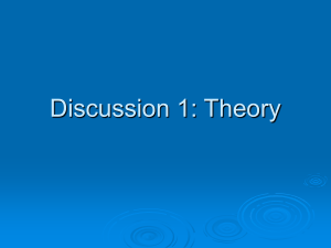 Discussion 1: Theory