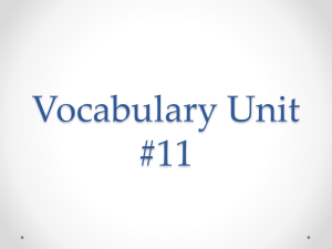 Vocabulary Unit #11