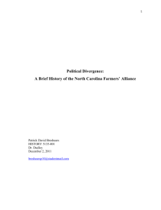 A Brief History of the North Carolina Farmers' Alliance