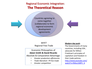 Regional Economic Integration: The Theoretical