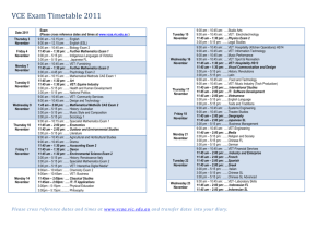 VCE Exam Timetable 2011 Date 2011 Exam (Please cross