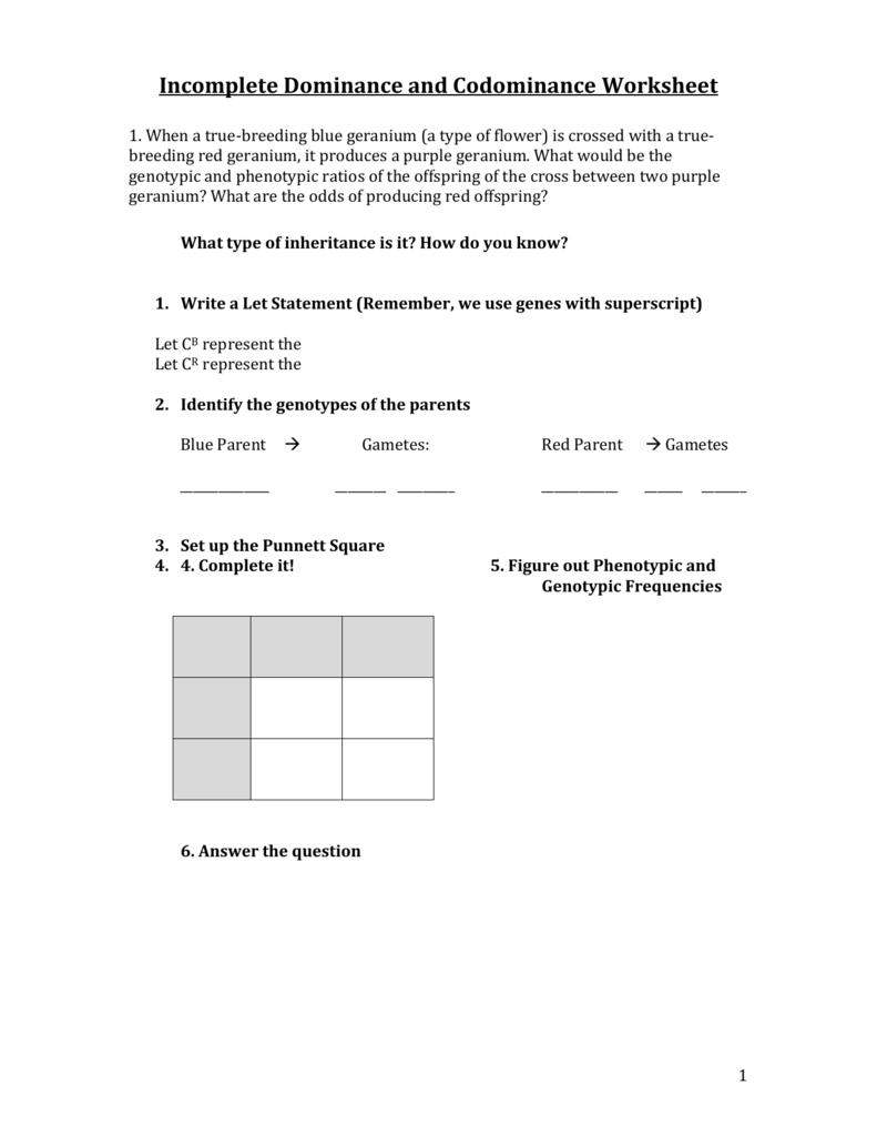 worksheet. Incomplete Dominance And Codominance Worksheet. Grass Fedjp Worksheet Study Site
