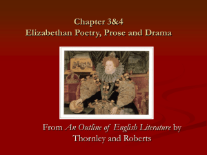 Chapter 3&4 Elizbethan Poetry, Prose and Drama