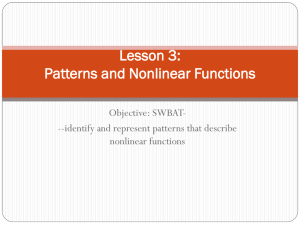 Lesson 3: Patterns and Nonlinear Functions