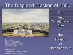 The Disputed Election of 1800 - Northern Illinois University