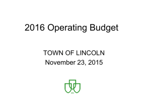 First Operating Budget Presentation