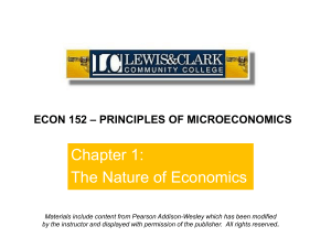 ECON 152 – PRINCIPLES OF MICROECONOMICS Materials