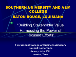SOUTHERN UNIVERSITY AND A&M COLLEGE BATON ROUGE