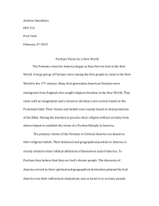 Puritans Visions Final paper