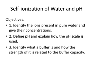 Self-ionization of Water and pH